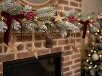 Decoratie hanger hert rendier bruin polystone 9 x 9 cm | 4020BA | Home Sweet Home