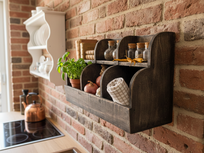 Gruttersbak stoer robuust geleefd hout 3 vaks vintage bruin  50 x 29,5 cm keuken | 758734 | Home Sweet Home | Landelijke Woonstijl