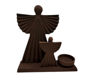 Kaarsenhouder engel vintage bruin roest ijzer 22x20x5,5 cm | 125089 | Home Sweet Home | Stoer & Sober Woonstijl