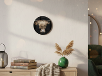 Glasschilderij schotse hooglander hang of staand met standaard ⌀ 30 cm | 922975 | Home Sweet Home