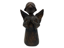 Decoratie Beeld Engel Biddend – Bruin Polystone – Rustiek – 19 x 12 cm