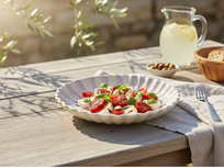 Diep Bord Fruity Cherry – Lila/Wit – Aardewerk – ø 24 cm - Dishes & Deco