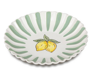 Diep Bord Fruity Citron – Groen/Wit – Aardewerk – ø 24 x 5 cm - Dishes & Deco