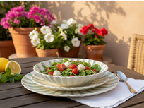 Dinerbord Fruity Citron – Groen/Wit – Aardewerk – ø 28cm - Dishes & Deco