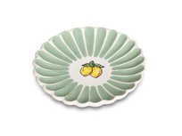 Petitfour Bordje Fruity Citron – Gestreept - Groen/Wit – Aardewerk – ø 15cm - Dishes & Deco