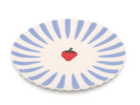 Dinerbord Fruity Strawberry – Paars/Wit – Aardewerk – ø 28 cm - Dishes & Deco