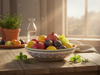 Dishes & Deco Schaal - Jatte Nour Groen - Handbeschilderd Keramiek - ø 30 cm