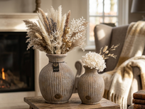 Brynxz Set van 2 Vazen Classic Jewel - Goud/Naturel - H25 & H20