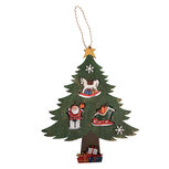 Clayre & Eef | Decoratie hanger Kerstboom Groen Rood 32x2x39 cm | 6H2484