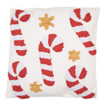 Clayre & Eef | Kussen gevuld Wit Rood 45x45x4 cm | KG023.134