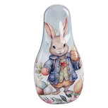 Clayre & Eef | Blikken Bewaardoos Blauw Bruin 14x7x5 cm | 6BL0191