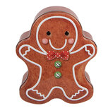 Clayre & Eef | Blikken Bewaardoos Bruin Wit 11x13x5 cm | 6BL0196