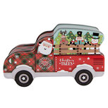 Clayre & Eef | Blikken Bewaardoos Rood Blauw 19x11x7 cm | 6BL0197