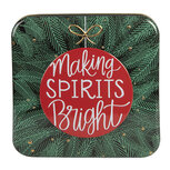 Clayre & Eef | Blikken Bewaardoos Groen Rood 17x17x6 cm | 6BL0208