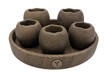 Brynxz Set van 5 Tealightcups op Plateau Majestic Brown - D.30 H.17