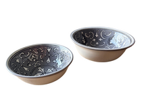 2 delige set Saladier Ø 19,5 - 15,5 cm Nejma Gris - Handgemaakt | Dishes & Deco