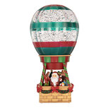 Clayre & Eef | Muziekdoos Luchtballon met LED Bruin Groen 13x13x25 cm / 3xAAA | 6PR6181