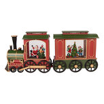 Clayre & Eef | Muziekdoos Trein met LED Rood Groen 25x9x19 / 24x9x19 cm / 6xAA | 6PR6197