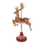 Clayre & Eef | Decoratie Rendier Bruin Rood 18x10x35 cm | 6PR6267