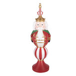 Clayre & Eef | Kerstdecoratie Notenkraker met LED Rood Wit 17x16x57 cm / 3xAA | 5PR0231