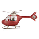 Clayre & Eef | Muziekdoos Helicopter met LED Rood Zilverkleurig 47x11x22 cm / 3xC | 6PR6195