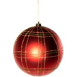 Dekoratief | Hanger bal m/glitter, rood/groen/goud, pvc, 15x15x15cm | A269052