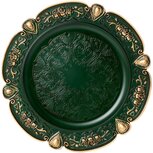 Dekoratief | Deco schaal, groen/goud, pvc, 33x33cm | A269012