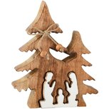 Dekoratief | Kerststal puzzel, wit/naturel, hout/enamel, 13x3x15cm | A268222