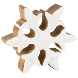 Dekoratief | Deco sneeuwvlok, wit/naturel, hout/enamel, 17x4x17cm | A268215