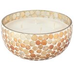 Dekoratief | Geurkaars 'Gilded Pixels', glas/wax, 15x15x7cm | A268161