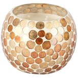 Dekoratief | Geurkaars 'Gilded Pixels', glas/wax, 12x12x10cm | A268160