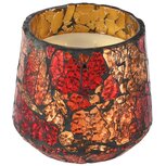 Dekoratief | Geurkaars 'Treasury Flake', rood, glas/wax, 10x10x10cm | A268154