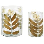 Dekoratief | Set 2 theelichthouders 'Festi Fall', glas, 10x10x13cm | A268139
