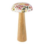 Dekoratief | Paddenstoel 'Harvest Hollow', hout/enamel, 13x13x23cm | A268054