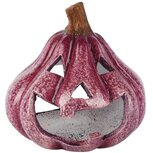Dekoratief | Theelichthouder pompoen, paars, keramiek, 15x14x15cm | A265040
