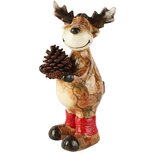 Dekoratief | Rendier m/dennenappel, bruin, keramiek, 18x13x29cm | A265047