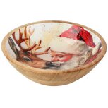 Dekoratief | Bowl 'Santa w/deer', hout/enamel, 15x5x15cm | A268018