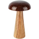 Dekoratief | Paddenstoel 'Chestnut', hout/enamel, 13x13x21cm | A268011