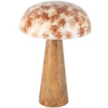 Dekoratief | Paddenstoel 'Brown Blush', hout/enamel, 15x15x21cm | A268008