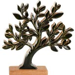 Dekoratief | Deco levensboom op voet, groen/naturel, hout, 25x5x27cm | A268007