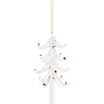 Dekoratief | Hanger boompje, transparant/rood/goud, glas, 6x6x12cm | A265999