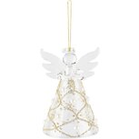 Dekoratief | Hanger engel, transparant/champagne, glas, 5x5x8cm | A265998