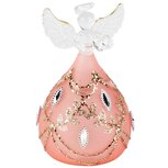 Dekoratief | Engeltje m/hartje, roze/goud, glas, LED, 7x7x11cm | A265978