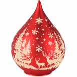 Dekoratief | Deco bol 'Mystic Forest', rood/goud, glas, roterend, LED, 15x15x21cm | A265972