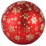 Dekoratief | Deco bol 'Starry Night', rood/goud, glas, roterend, LED, 15x15x15cm | A265966