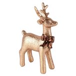 Dekoratief | Deco rendier staand m/strikje, goud/bruin, resina, 11x6x16cm | A265935