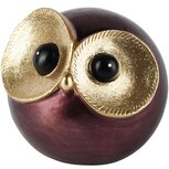 Dekoratief | Deco uil 'Richard', bordeaux/goud, TC, 18x17x17cm | A265922
