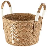 Dekoratief | Mandje m/boompje, naturel/wit, gras/katoen, 24x24x25cm | A265904