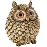 Dekoratief | Uiltje 'Victor', bruin/goud, resina, 11x10x13cm | A265896