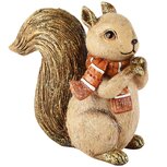 Dekoratief | Eekhoorn m/sjaal, bruin/goud, resina, 15x8x14cm | A265895